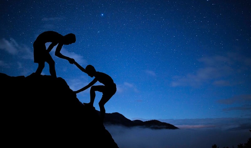 Mentor guiding a mentee